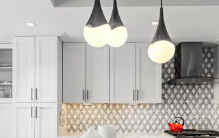Detail view of high-end contemporary condo kitchen