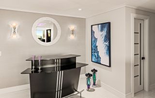 View of high-end contemporary condo bar